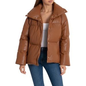 Bagatelle NYC Faux Leather Puffer Jacket